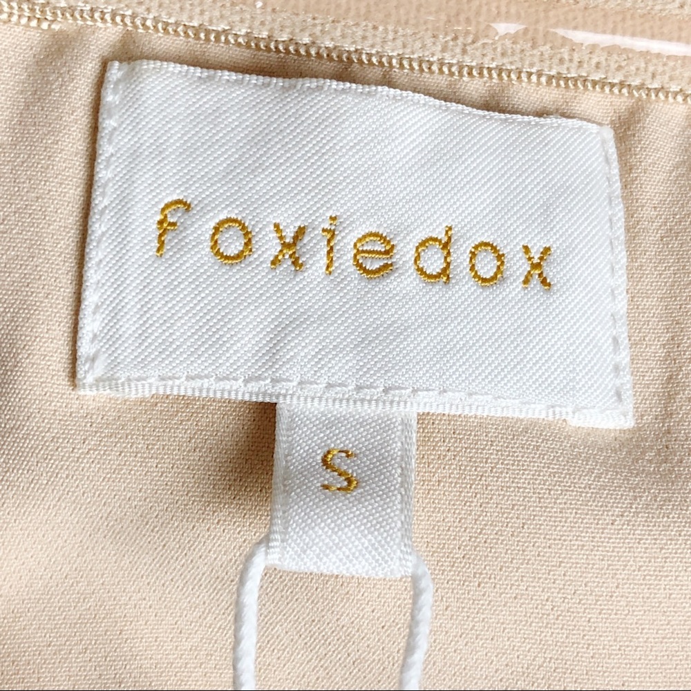 FOXIEDOX at Revolve | White w/ Black Polkadot Striped Off the Shoulder Dress S - Picture 8 of 10